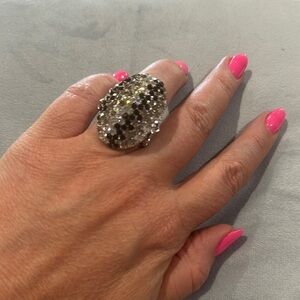 Vintage-Inspired Silver and Black Marcasite Ring